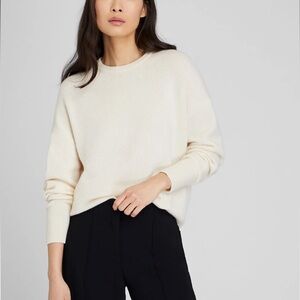 Club Monaco Ivory Crew Neck cashmere Sweater